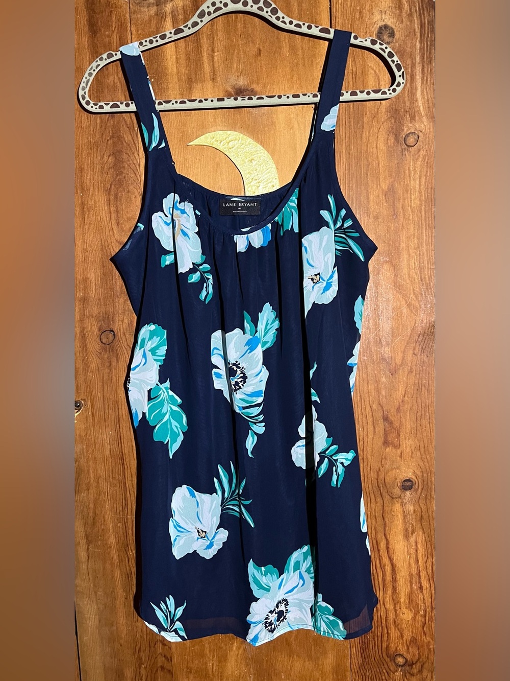 Lane Bryant Navy Floral Tank Top - Navy Blue & Teal Floral